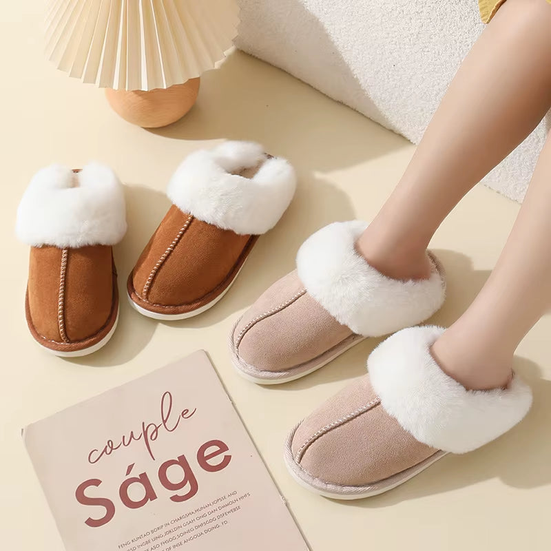 Womens Slippers Cozy Warm Winter Home Slippers Fluffy Soft Memory Foam Fluffy Fashion Faux Fur Plush Slipper