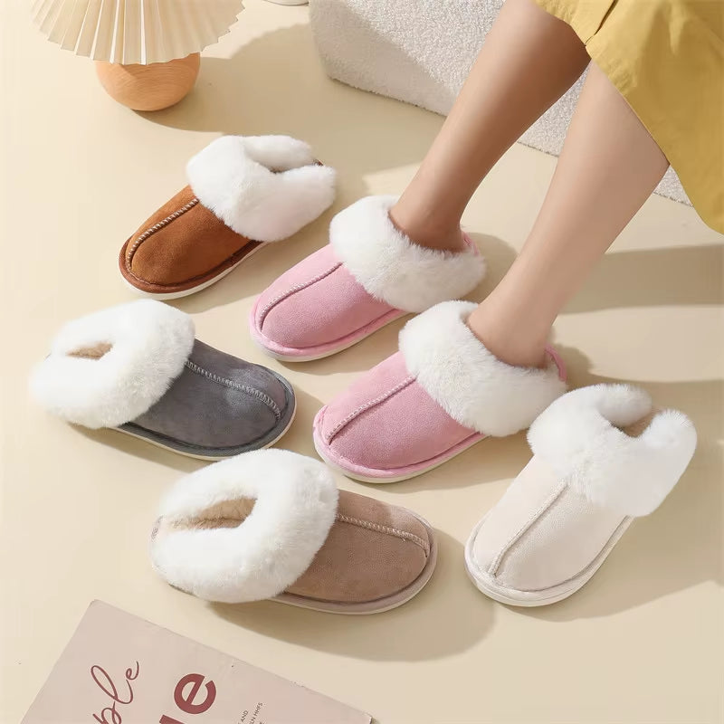Womens Slippers Cozy Warm Winter Home Slippers Fluffy Soft Memory Foam Fluffy Fashion Faux Fur Plush Slipper